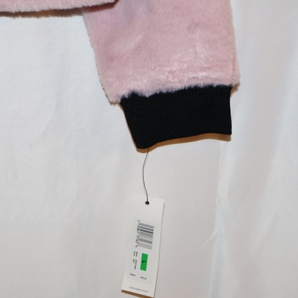Calvin Klein Pink Performance Fuzzy Faux Fur Quarter-Zip Pullover. Large. NWT. - Picture 9 of 12